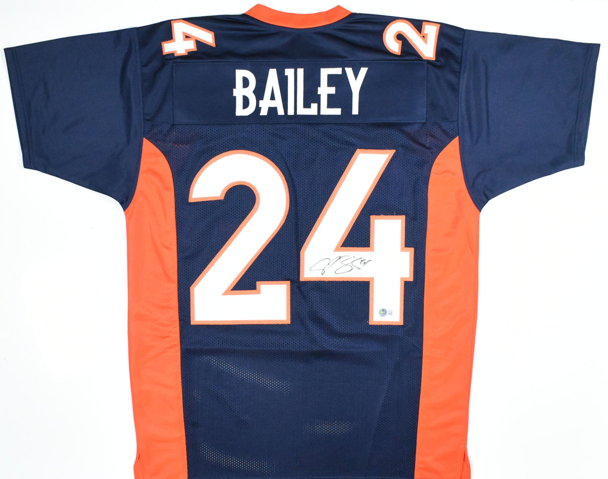 Champ Bailey Autographed Blue Pro Style Jersey - Beckett W Hologram *Black