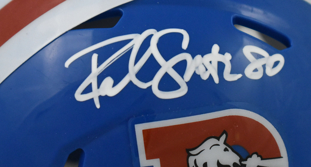 Rod Smith Autographed Denver Broncos 75-96 Speed Mini Helmet - Beckett W Holo