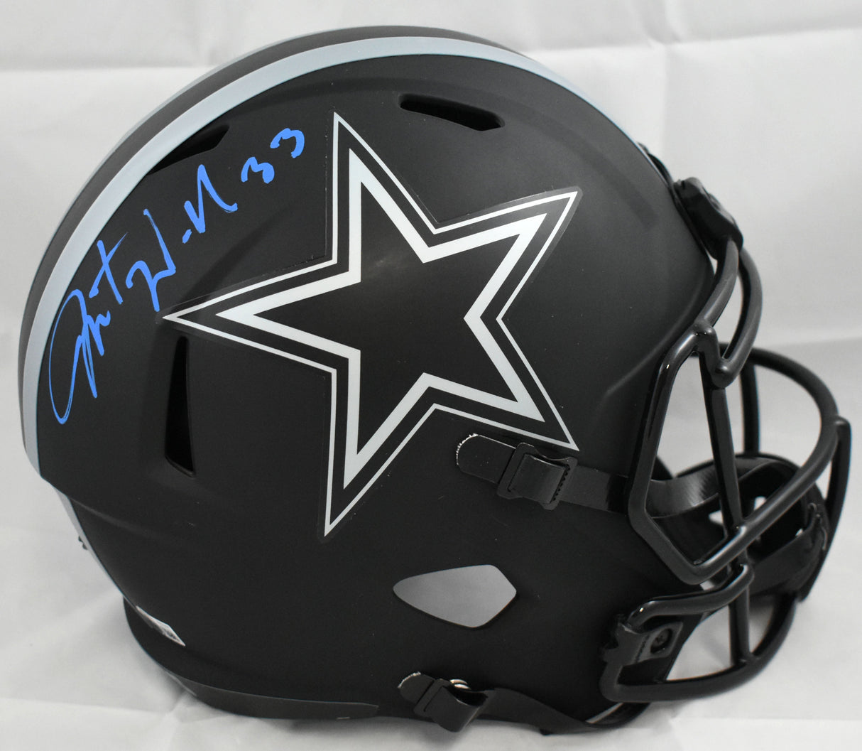 Javonte Williams Signed Cowboys F/S Eclipse Speed Helmet - Beckett W Holo *Blue