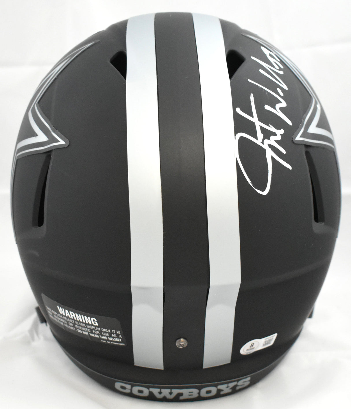 Javonte Williams Signed Cowboys F/S Eclipse Speed Helmet- Beckett W Holo *Damage