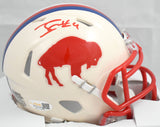 James Cook Autographed Buffalo Bills Retro Speed Mini Helmet - JSA W *Red