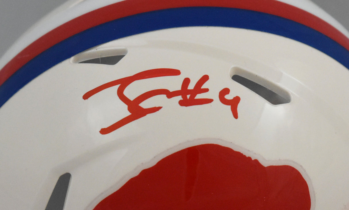 James Cook Autographed Buffalo Bills Retro Speed Mini Helmet - JSA W *Red