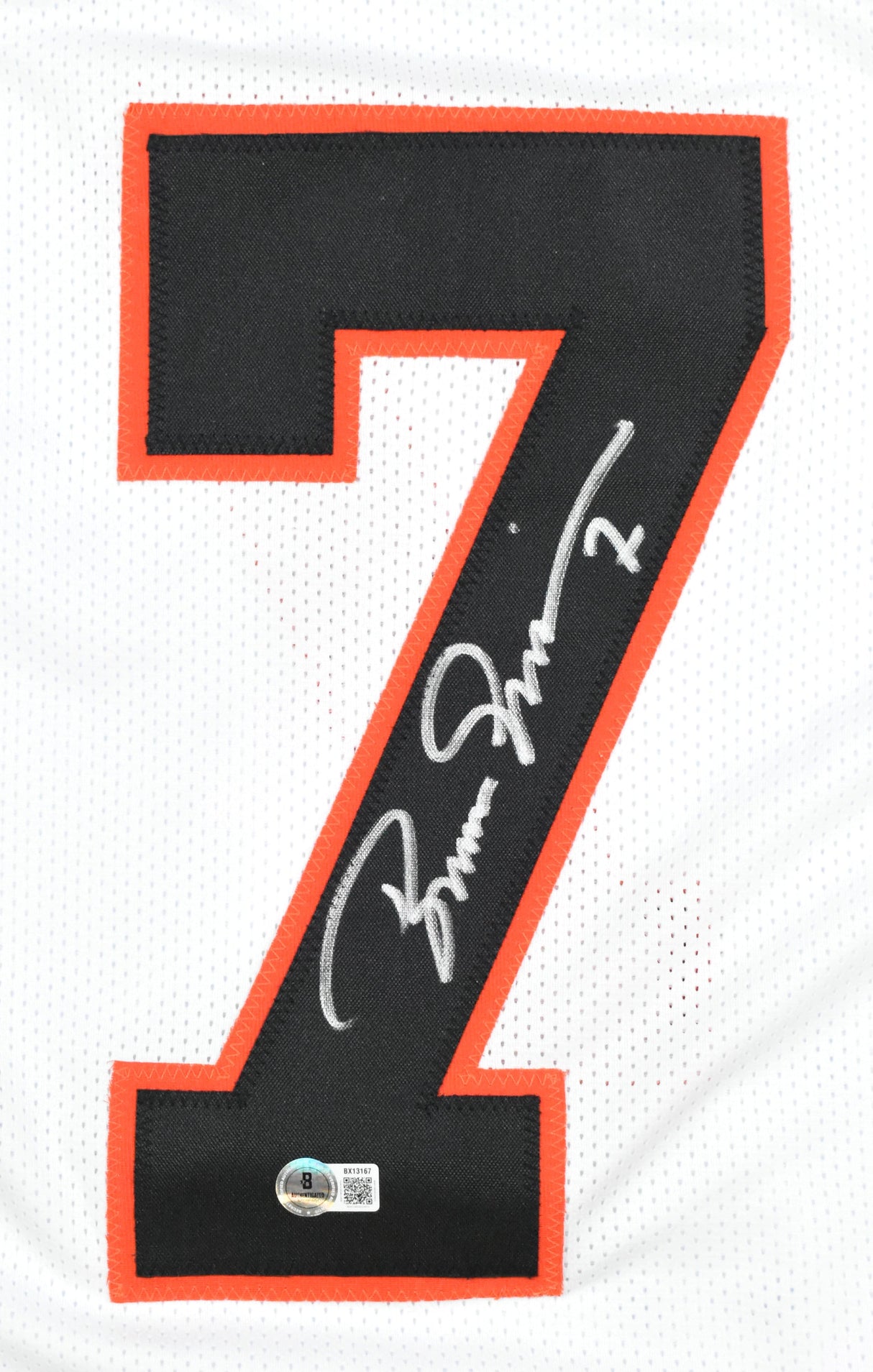 Boomer Esiason Autographed White Pro Style Jersey - Beckett Hologram
