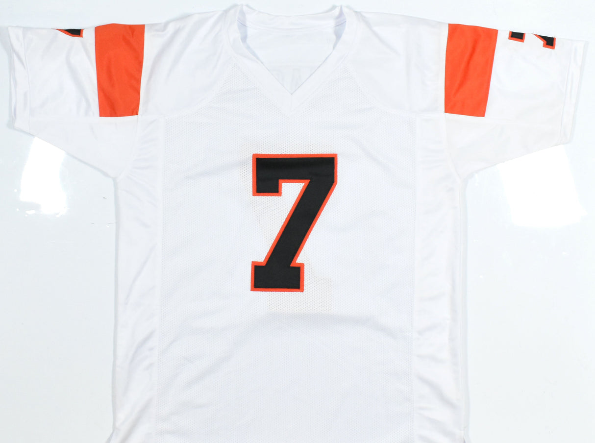 Boomer Esiason Autographed White Pro Style Jersey - Beckett Hologram