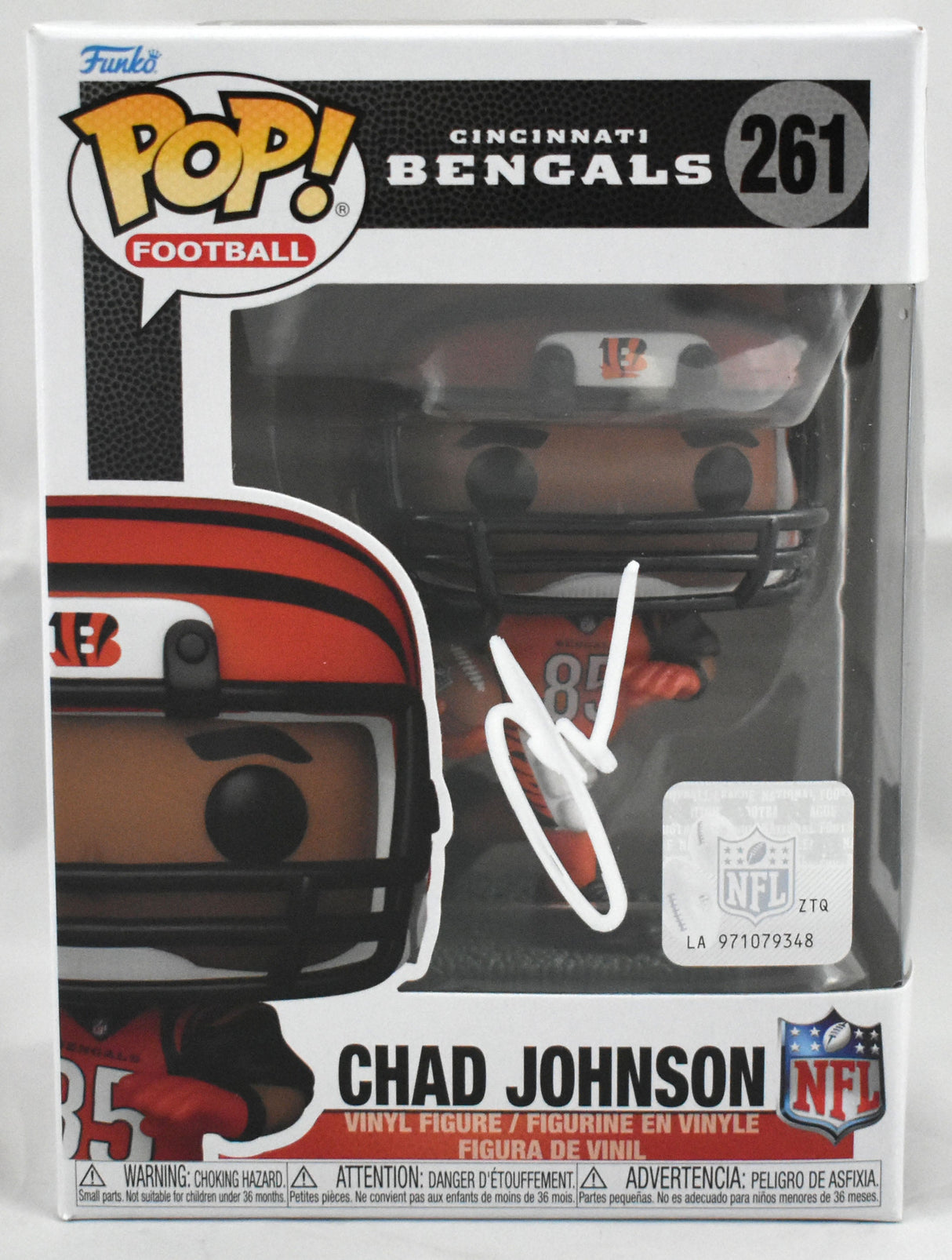 Chad Johnson Autographed Cincinnati Bengals Funko Pop #261 - Beckett Holo