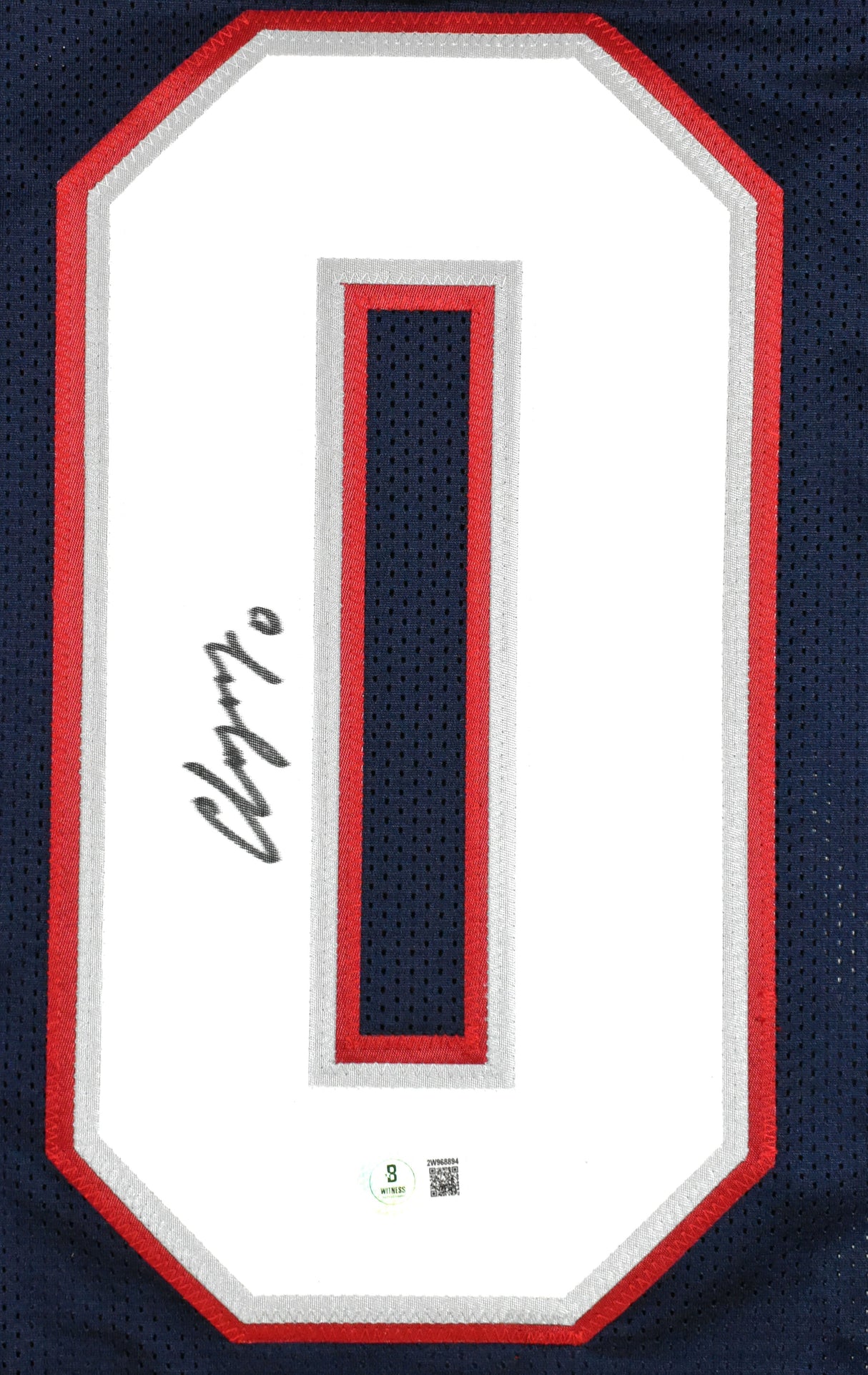 Christian Gonzalez Autographed Blue Pro Style Jersey - Beckett W Hologram *Black