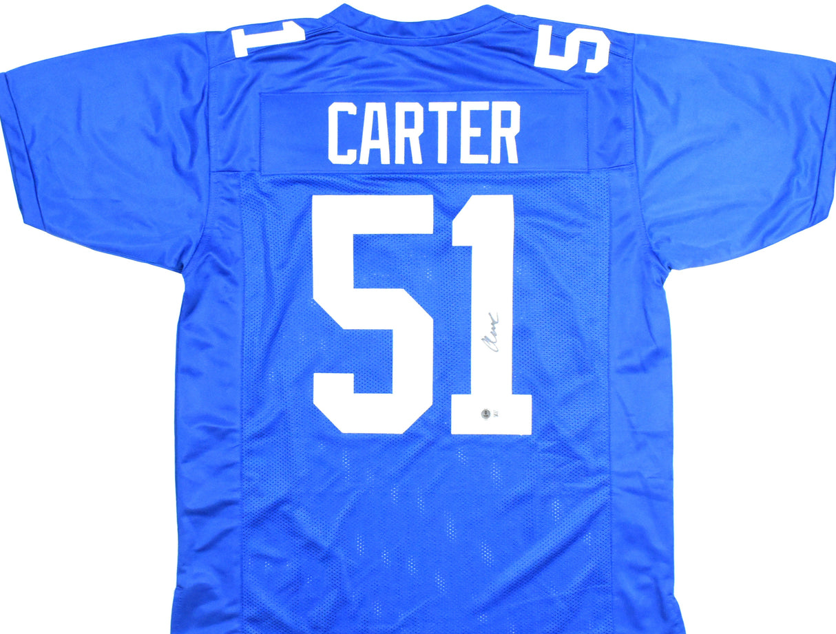 Abdul Carter Autographed Blue Pro Style Jersey - Beckett W Hologram *Black