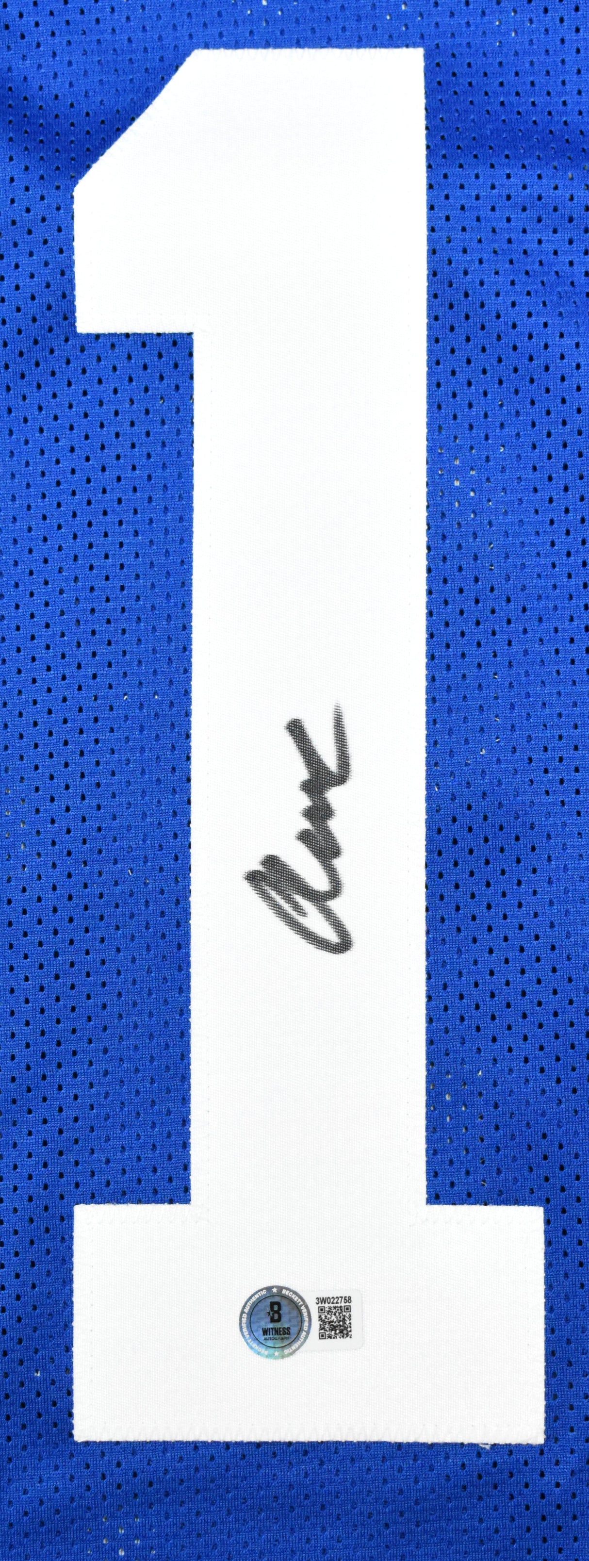 Abdul Carter Autographed Blue Pro Style Jersey - Beckett W Hologram *Black
