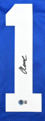 Abdul Carter Autographed Blue Pro Style Jersey - Beckett W Hologram *Black