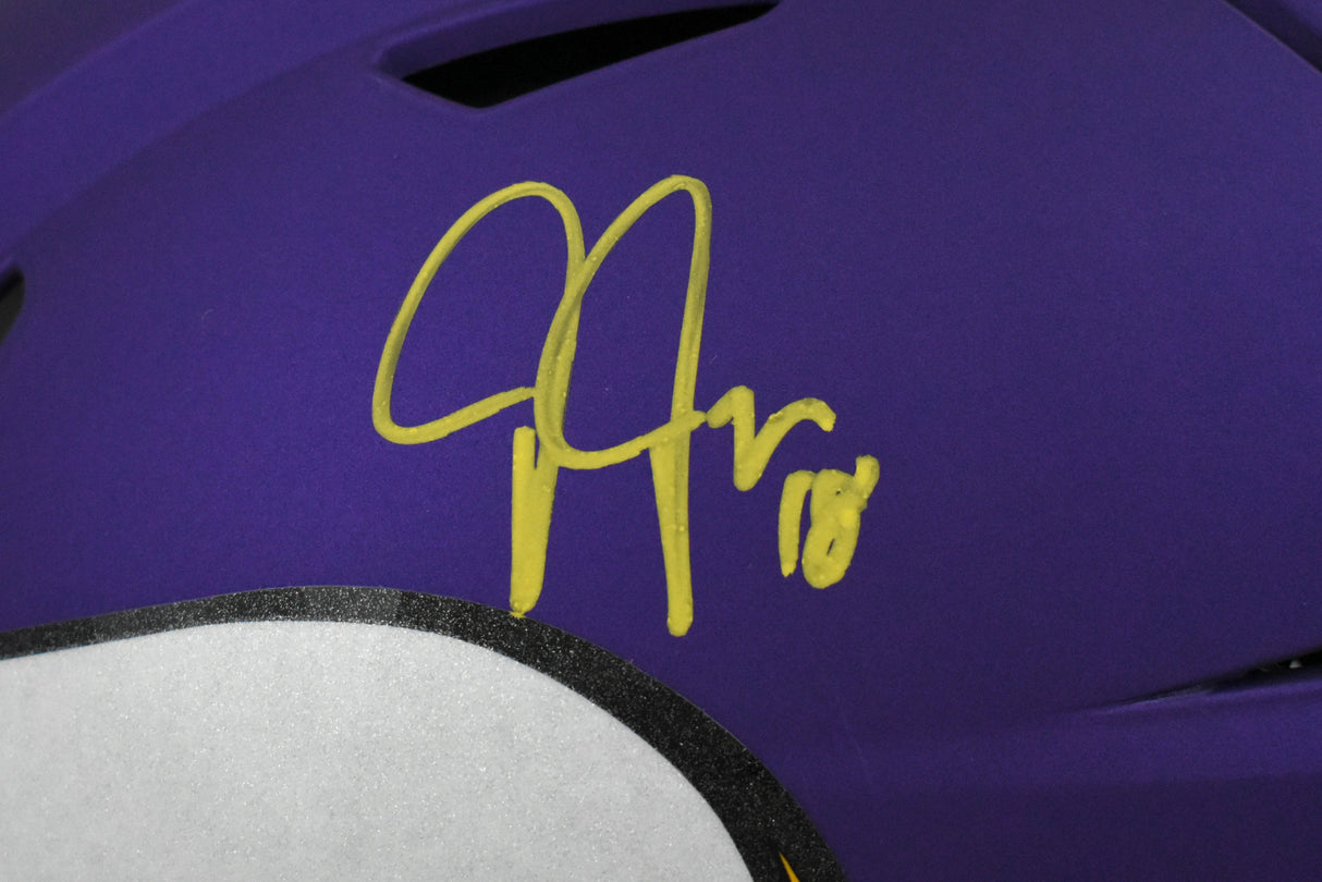 Justin Jefferson Autographed Vikings F/S SpeedFlex Helmet-Beckett W Holo *Yellow