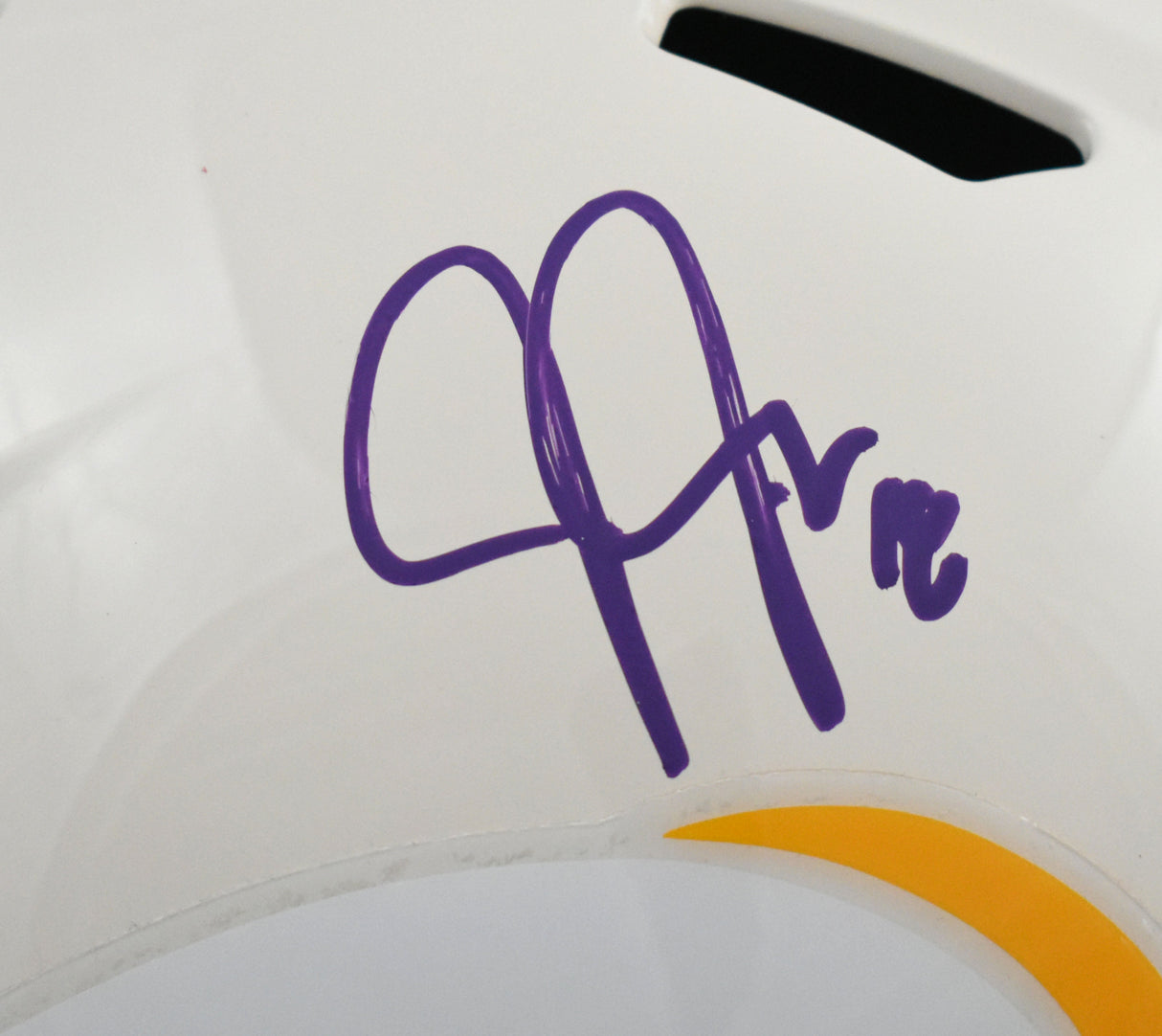 Justin Jefferson Autographed Vikings F/S Retro Speed Helmet - Beckett W Holo