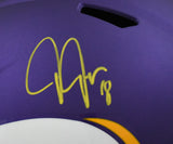 Justin Jefferson Autographed Vikings F/S Tribute Speed Helmet - Beckett W Holo