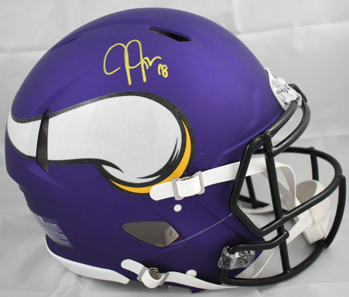 Justin Jefferson Autographed Vikings F/S Speed Authentic Helmet - Beckett W Holo