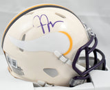 Justin Jefferson Autographed Vikings Retro Speed Mini Helmet - Beckett W Holo
