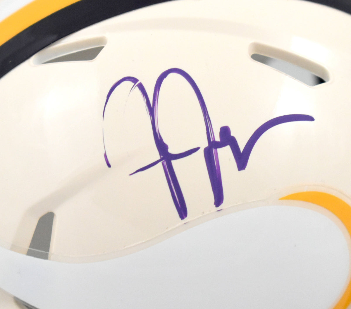 Justin Jefferson Autographed Vikings Retro Speed Mini Helmet - Beckett W Holo