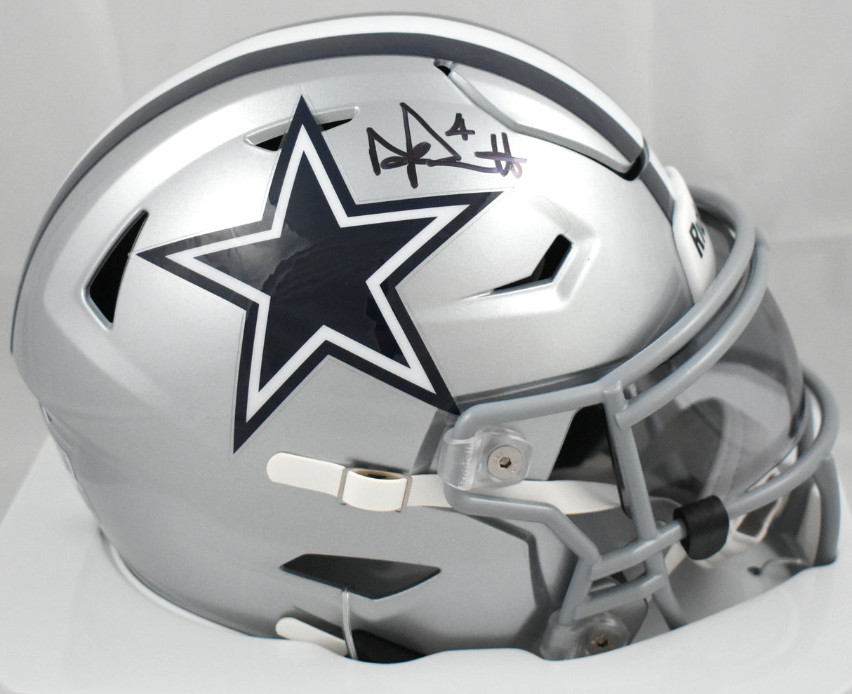Dak Prescott Autographed Dallas Cowboys Mid-Size SpeedFlex Helmet-Beckett W Holo