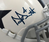 Dak Prescott Signed Cowboys Retro Speed Mini Helmet - Beckett W Holo *Dark Blue