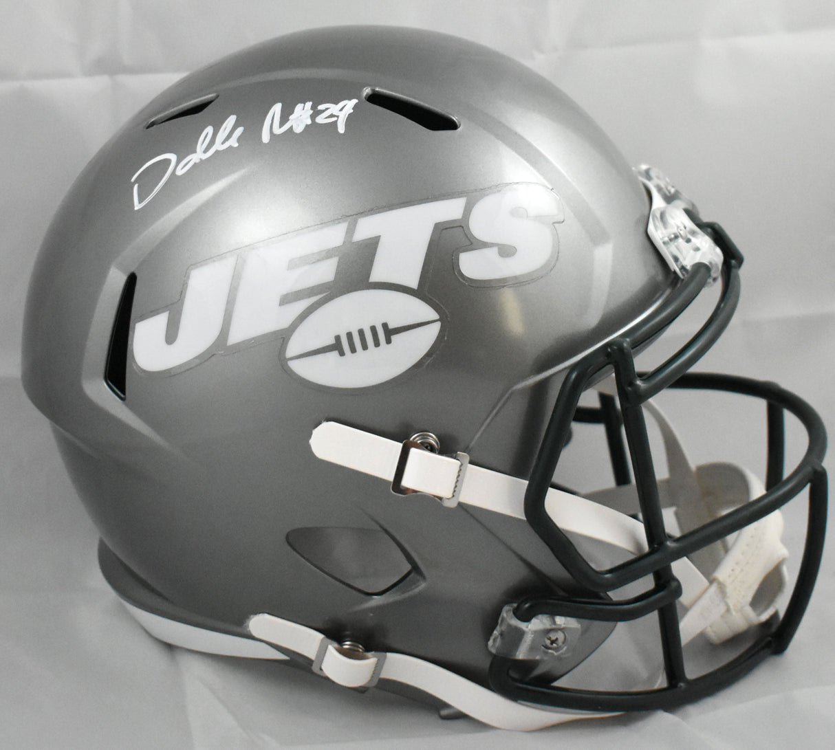 Darrelle Revis Autographed New York Jets F/S Flash Speed Helmet - Beckett W Holo