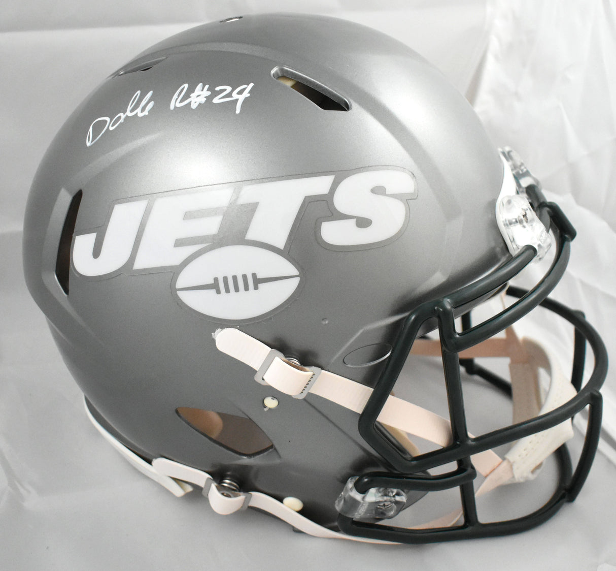 Darrelle Revis Autographed Jets F/S Flash Speed Authentic Helmet- Beckett W Holo