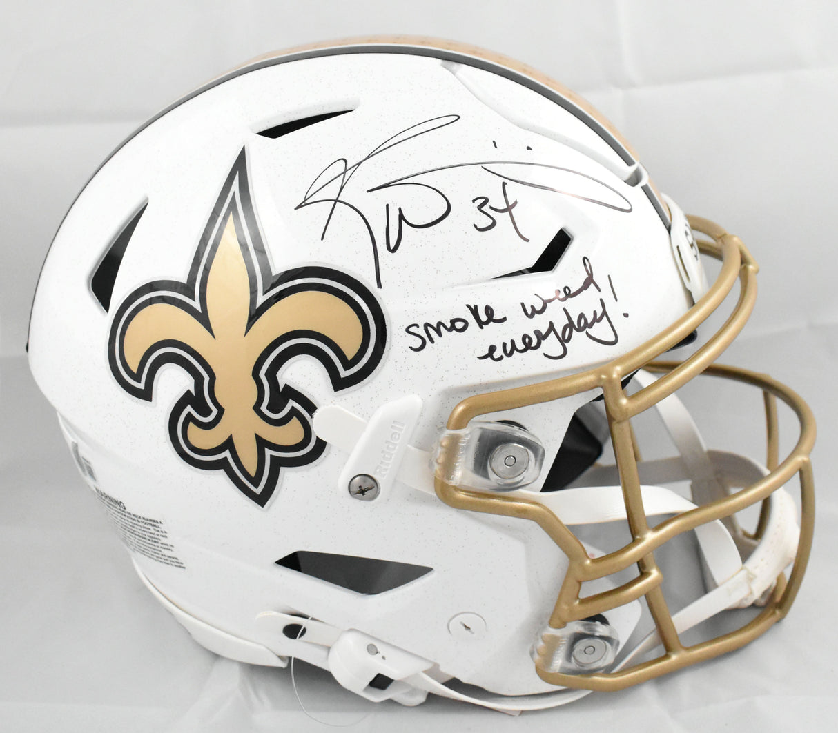 Ricky Williams Autographed Saints F/S ALT 2025 Speedflex Helmet - Beckett W Holo