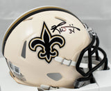 Ricky Williams Autographed Saints Retro Speed Mini Helmet - Beckett W Holo