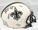 Ricky Williams Autographed Saints Retro Speed Mini Helmet - Beckett W Holo *Back
