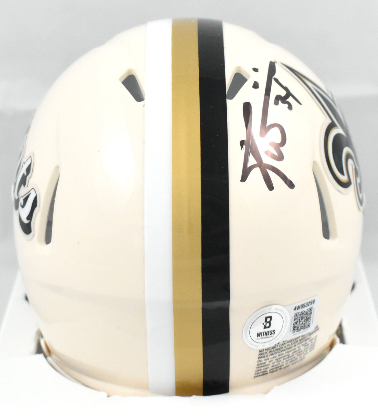 Ricky Williams Autographed Saints Retro Speed Mini Helmet - Beckett W Holo *Back