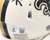 Ricky Williams Autographed Saints Retro Speed Mini Helmet - Beckett W Holo *Back