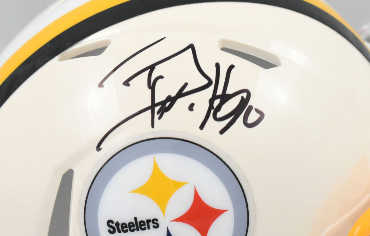 T.J. Watt Autographed Pittsburgh Steelers Retro Speed Mini Helmet Beckett W Holo