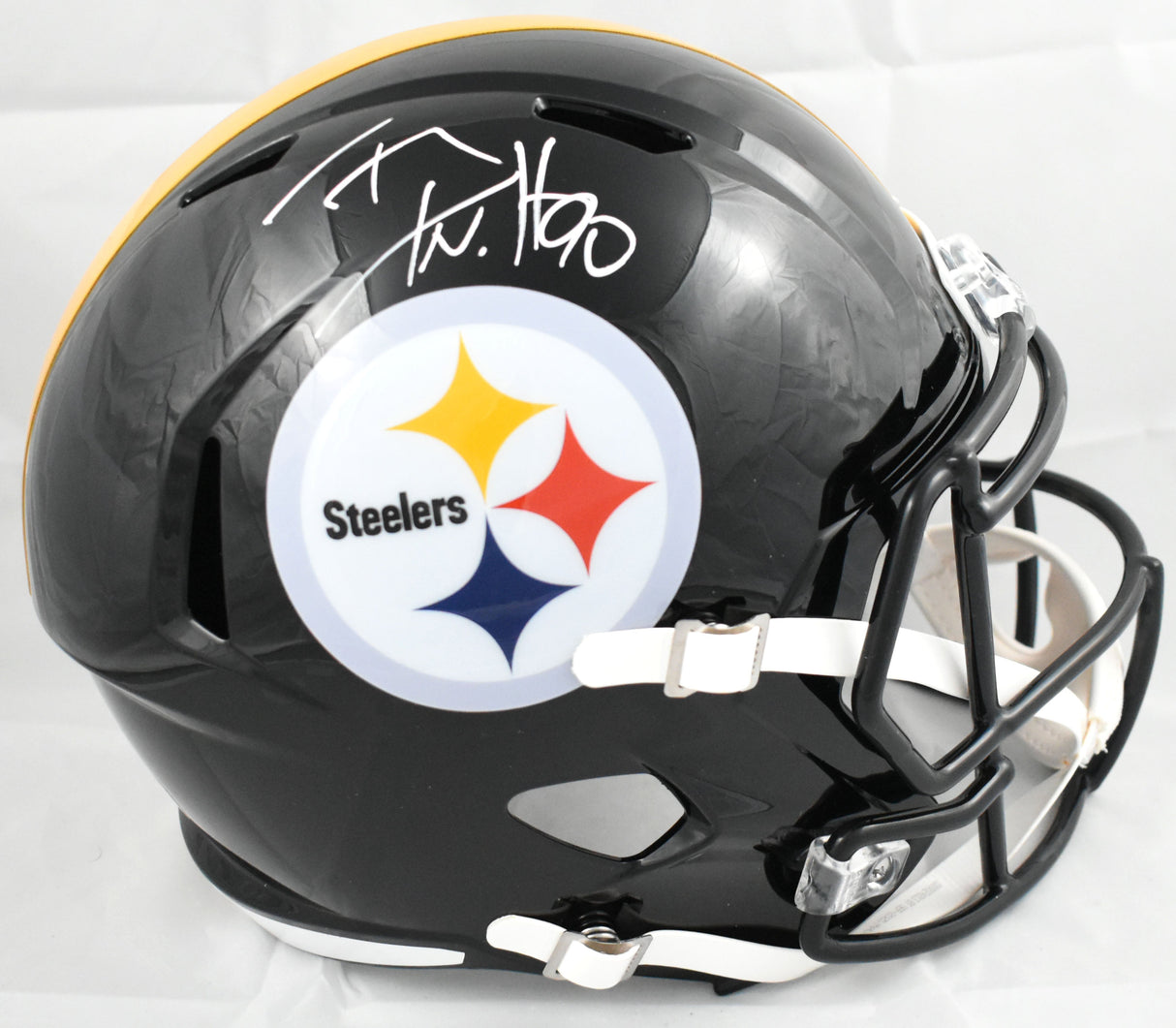 T.J. Watt Autographed Pittsburgh Steelers F/S Speed Helmet -Beckett W Holo *Thin