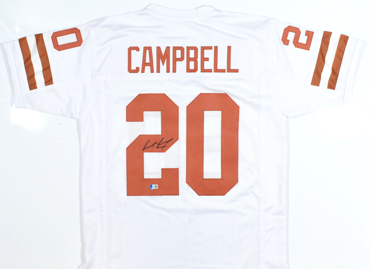Earl Campbell Autographed White College Style Jersey - Beckett W Hologram *Black