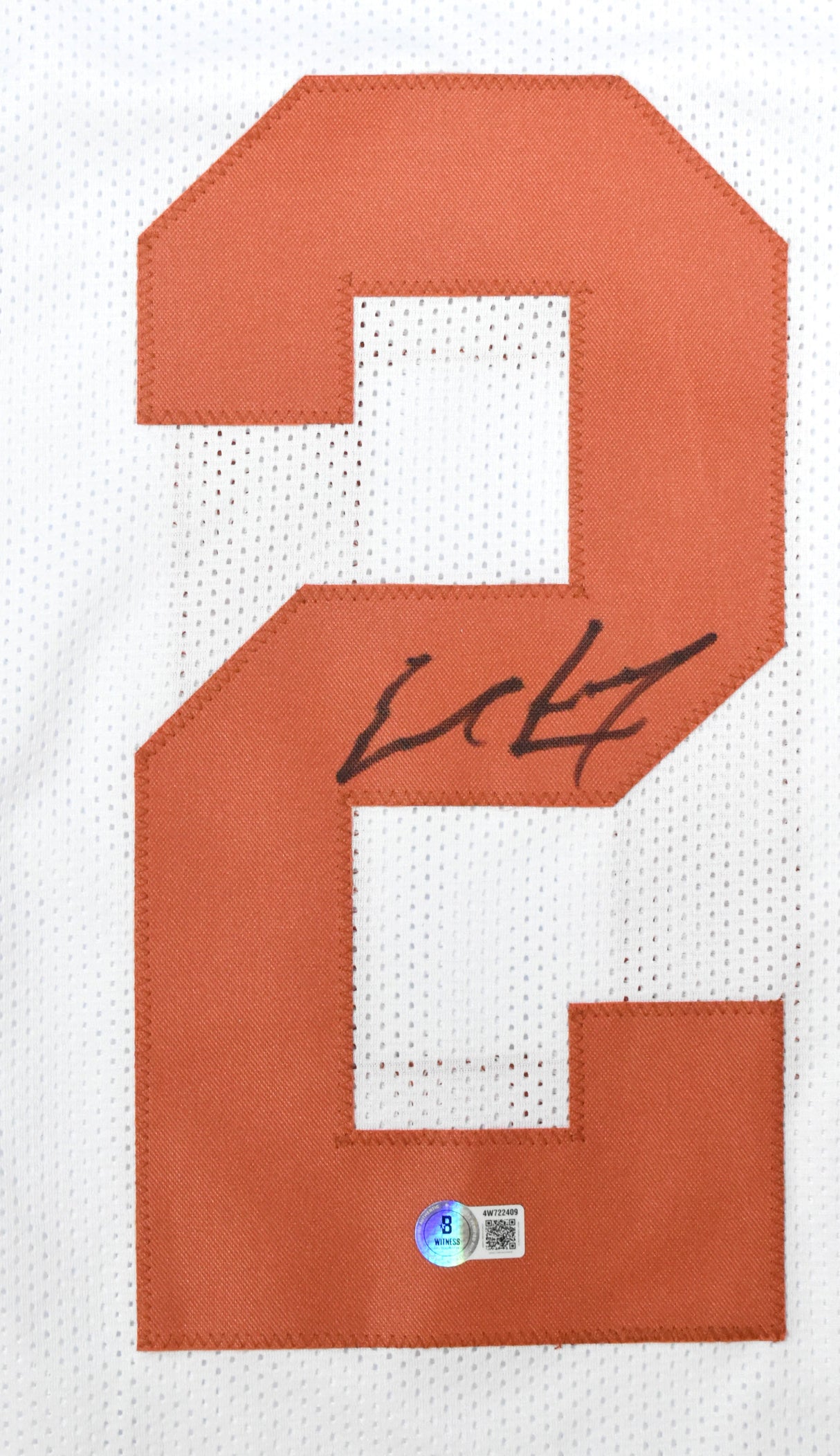 Earl Campbell Autographed White College Style Jersey - Beckett W Hologram *Black
