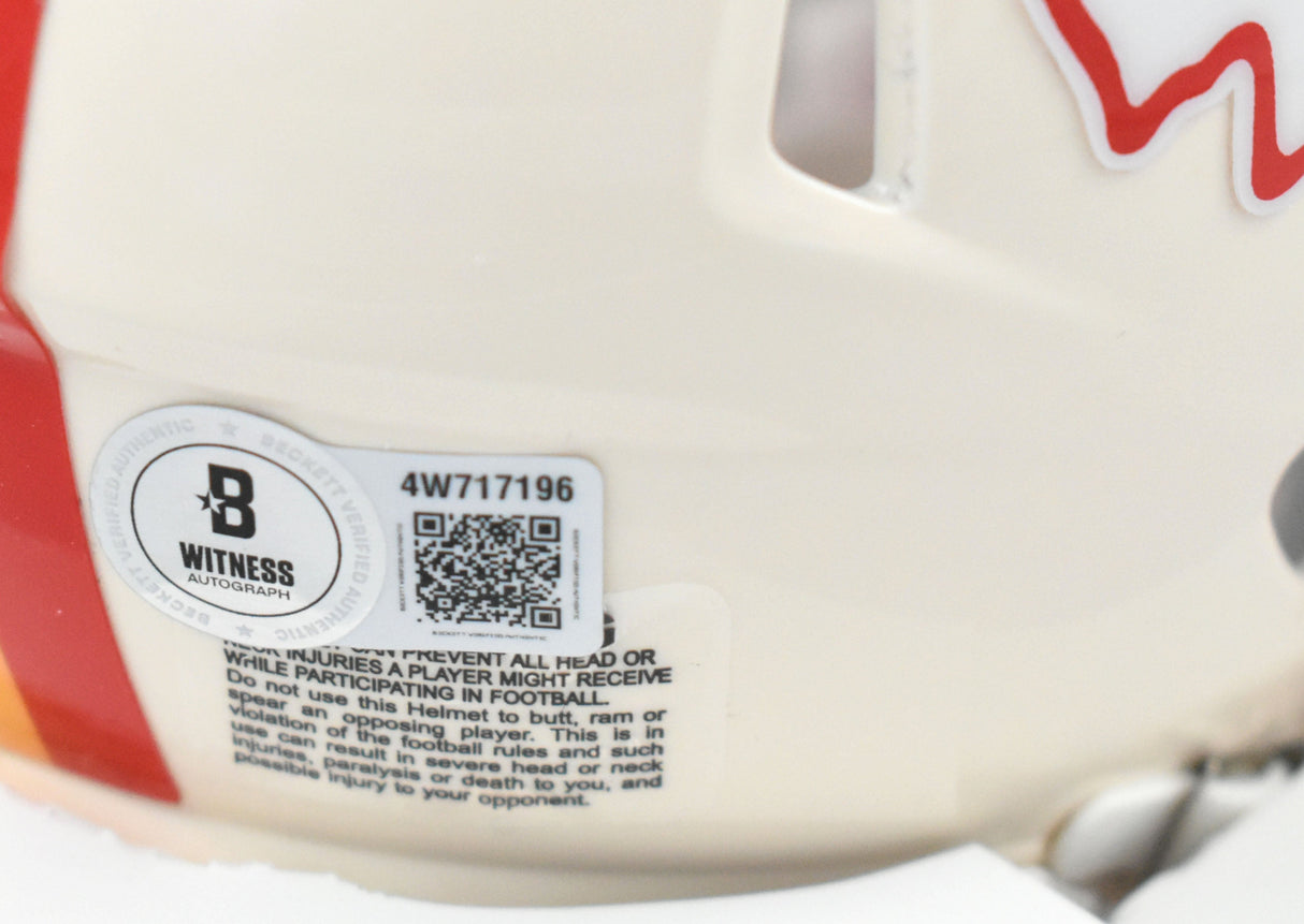 Tony Gonzalez Autographed Kansas City Chiefs Retro Speed Mini Helmet- Beckett W