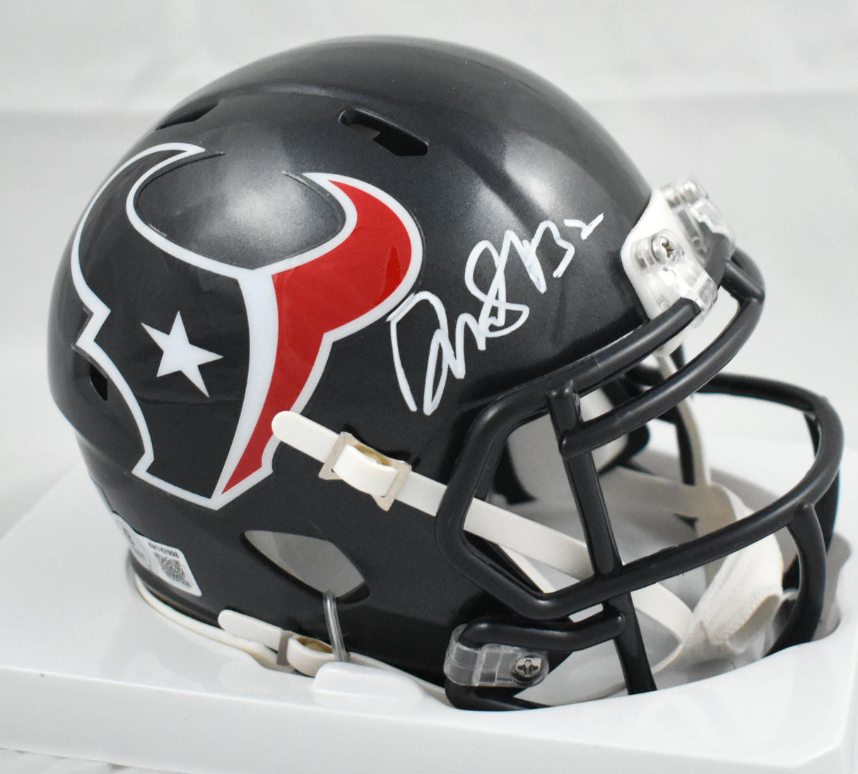 David Montgomery Autographed Houston Texans Speed Mini Helmet - Beckett W Holo