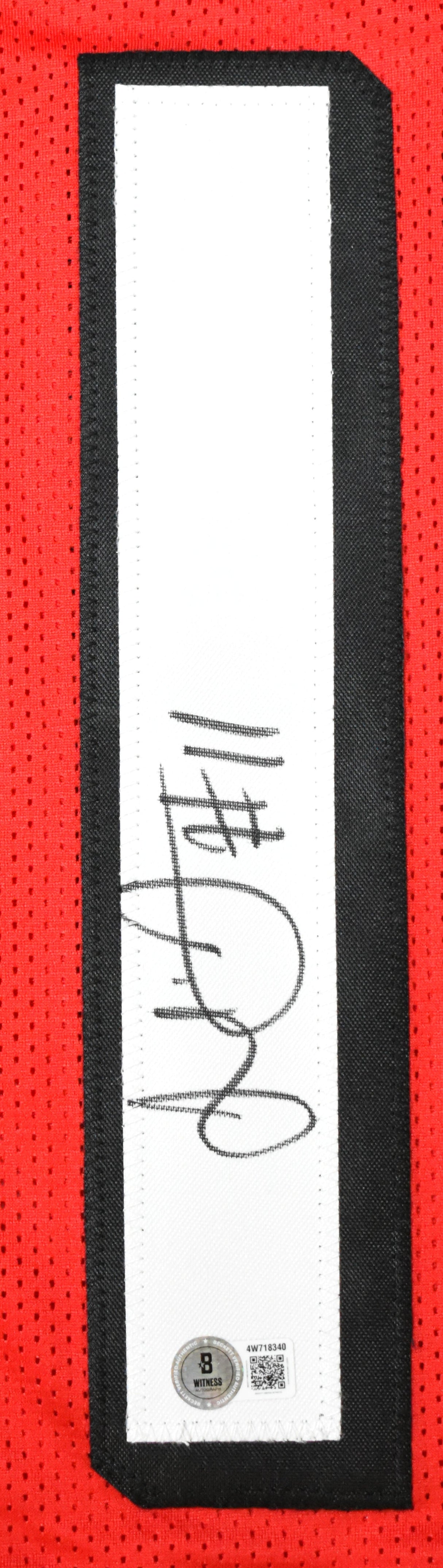 Julio Jones Autographed Red Pro Style Jersey - Beckett W Hologram *Black