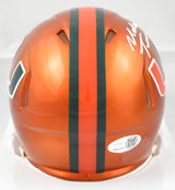 Malachi Toney Autographed Miami Hurricanes Flash Speed Mini Helmet - JSA W