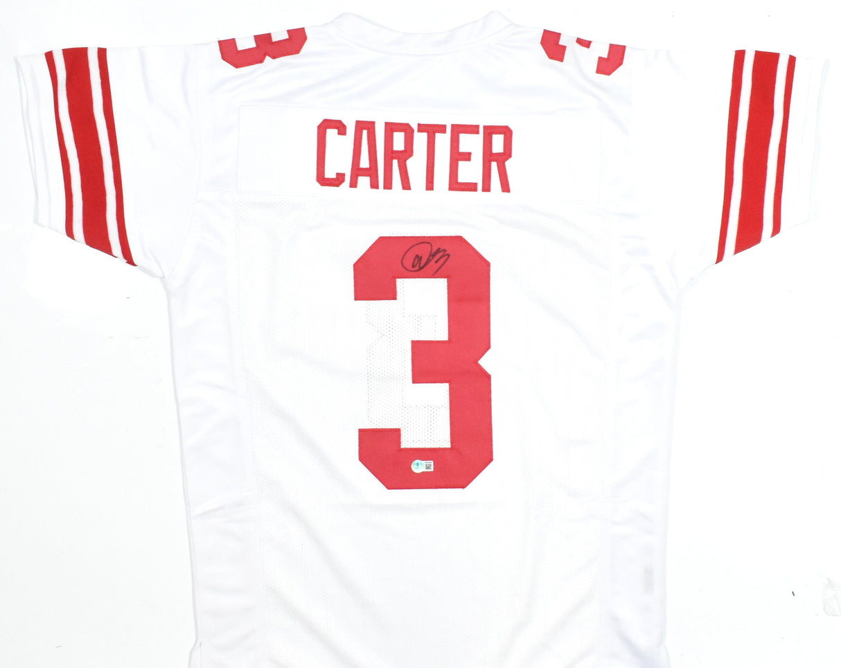 Abdul Carter Autographed White Pro Style Jersey - Beckett W Hologram *Black