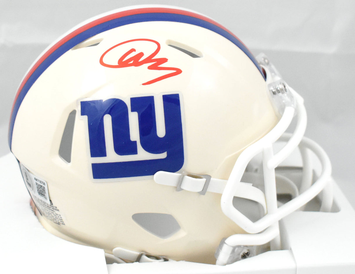 Abdul Carter Autographed New York Giants Retro Speed Mini Helmet -Beckett W Holo
