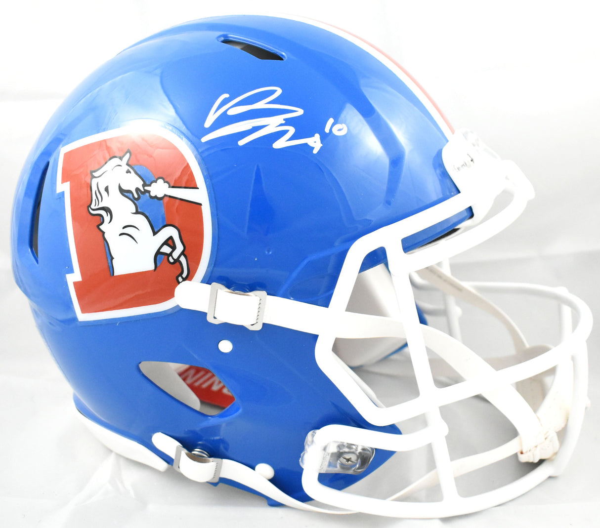 Bo Nix Autographed Denver Broncos F/S 75-96 Speed Authentic Helmet - Beckett W