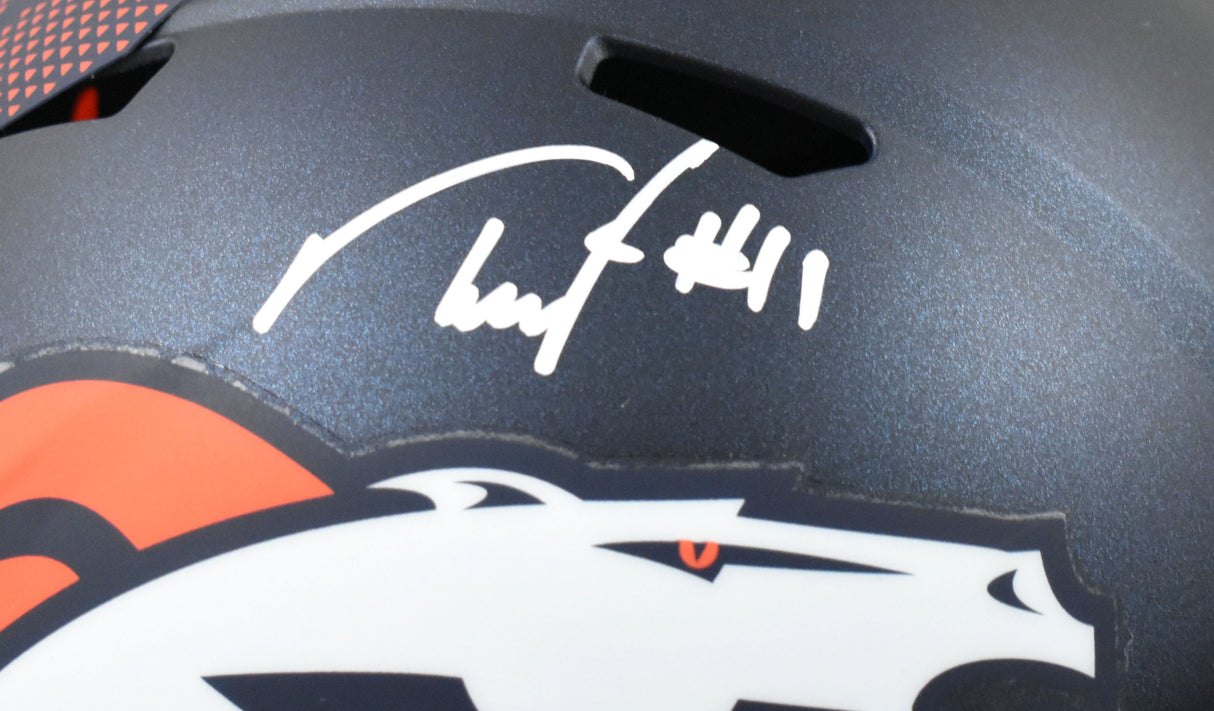 Troy Franklin Autographed Denver Broncos F/S Speed Helmet - Beckett W Holo