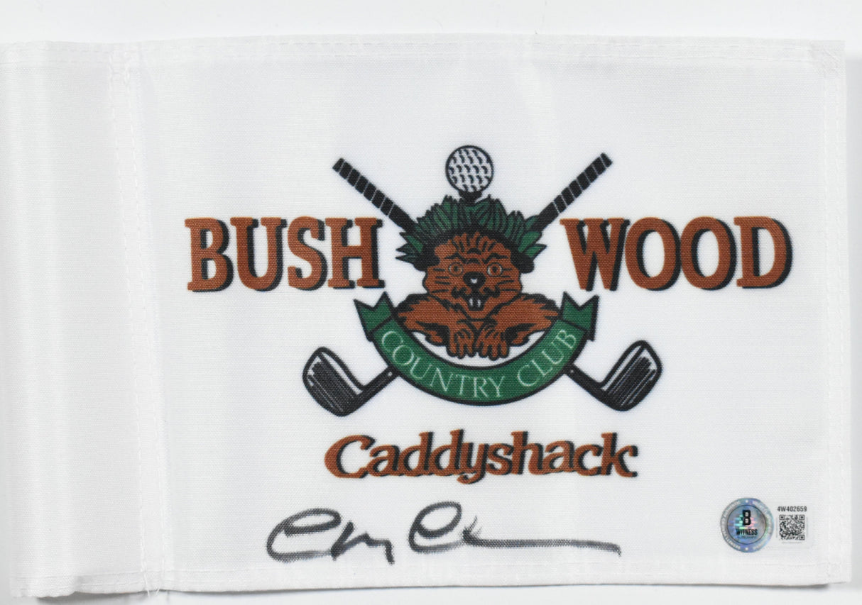 Chevy Chase Autographed Caddyshack 8x6 Flag - Beckett W Holo *Black