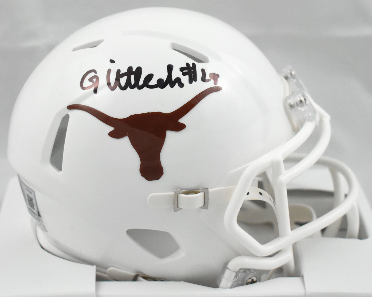 Graceson Littleton Autographed Texas Longhorns Speed Mini Helmet- Beckett W Holo