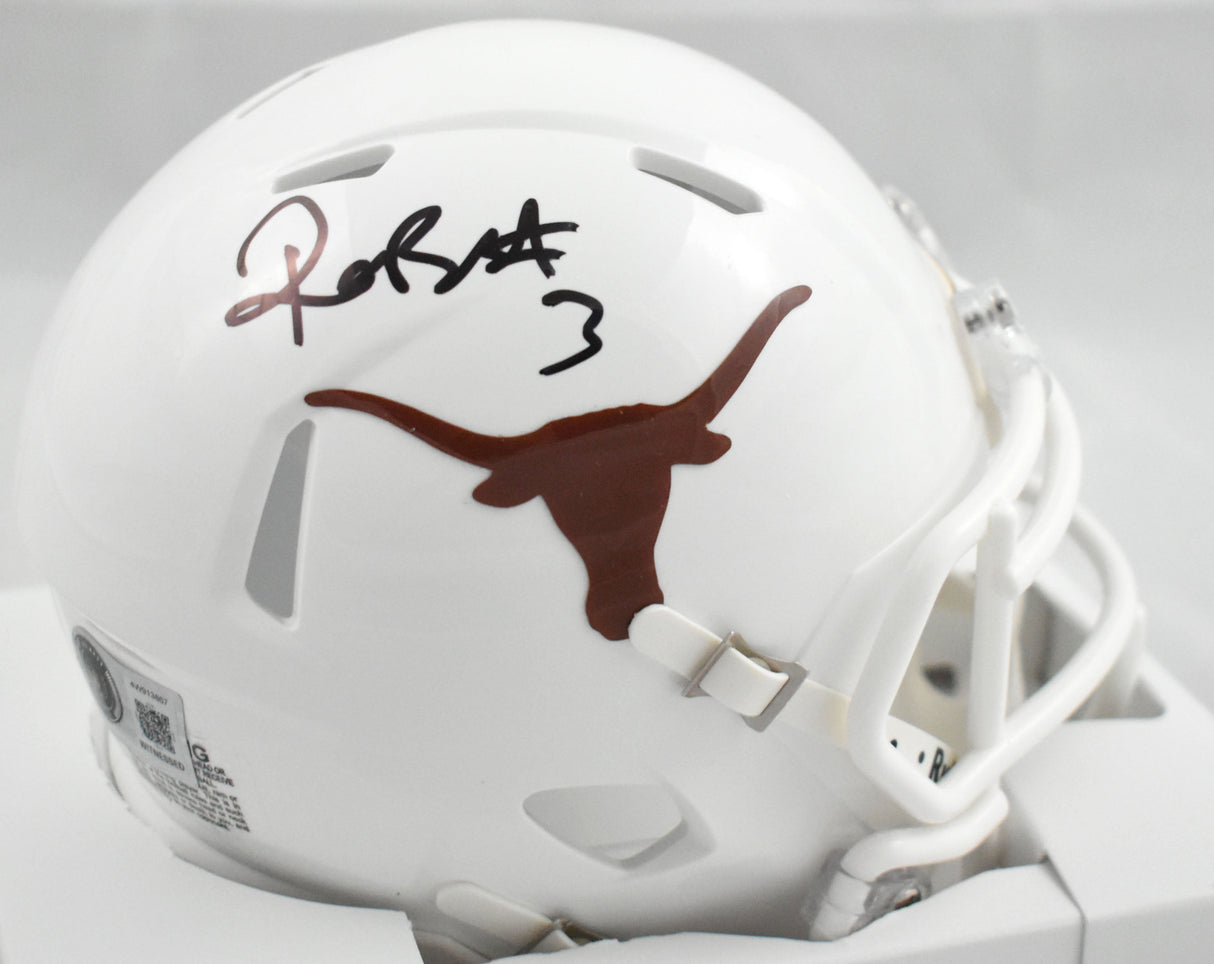 Rasheem Biles Autographed Texas Longhorns Speed Mini Helmet - Beckett W Holo