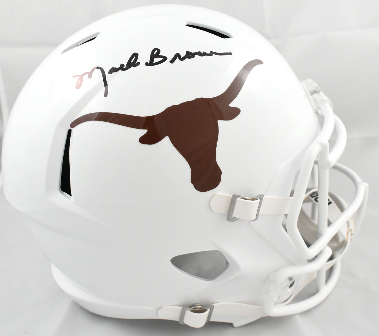 Mack Brown Autographed Texas Longhorns F/S Speed Helmet - Beckett W Hologram