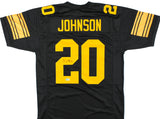Kaleb Johnson Autographed Black and Yellow Pro Style Jersey - Beckett W Hologram