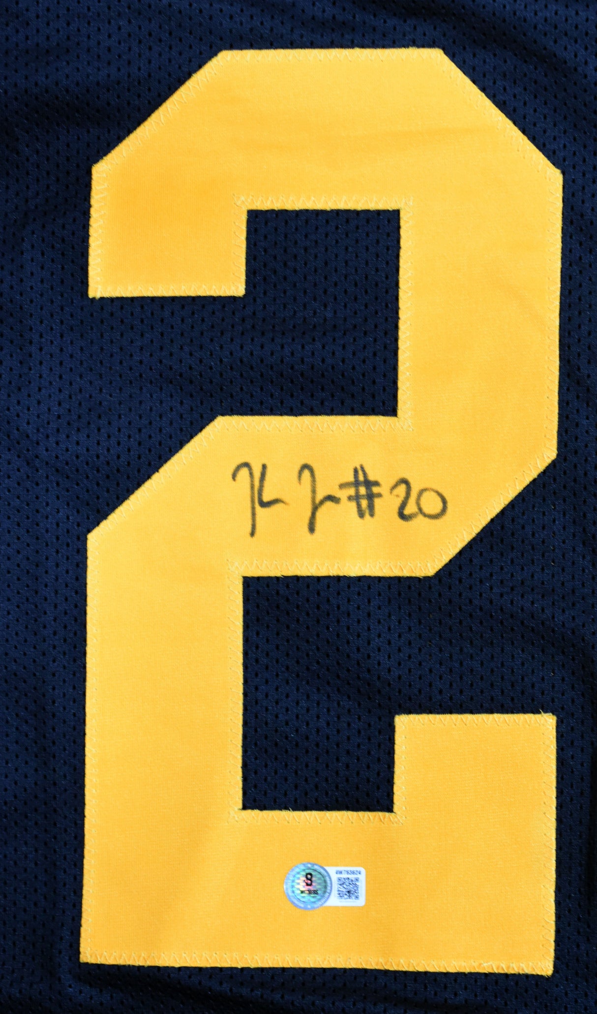 Kaleb Johnson Autographed Black and Yellow Pro Style Jersey - Beckett W Hologram