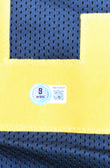 Kaleb Johnson Autographed Black and Yellow Pro Style Jersey - Beckett W Hologram