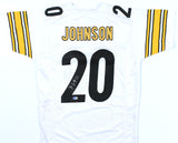 Kaleb Johnson Autographed White Pro Style Jersey - Beckett W Hologram