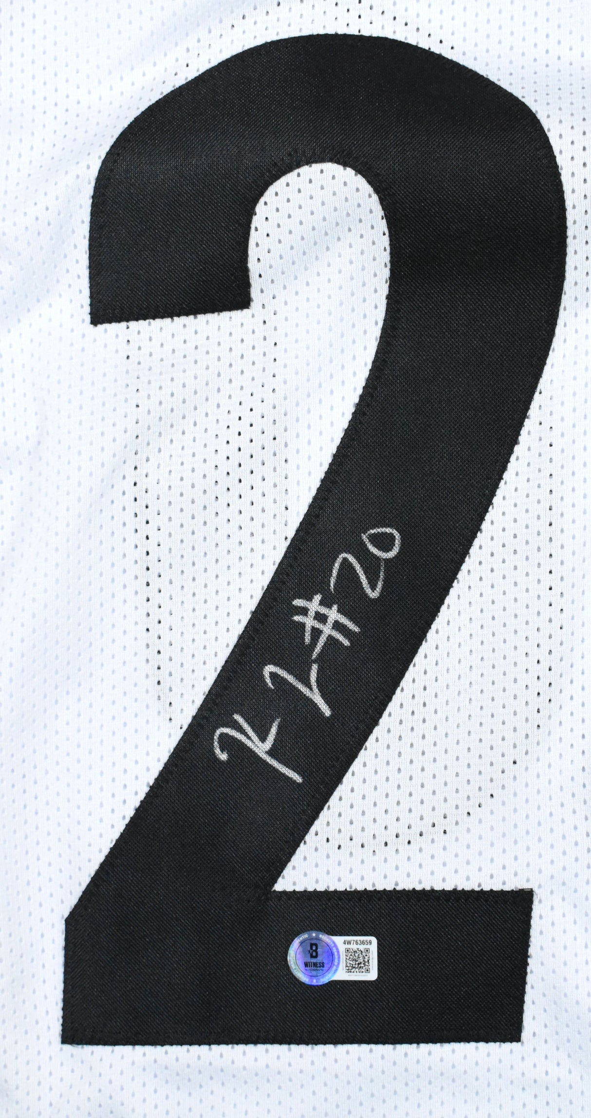 Kaleb Johnson Autographed White Pro Style Jersey - Beckett W Hologram