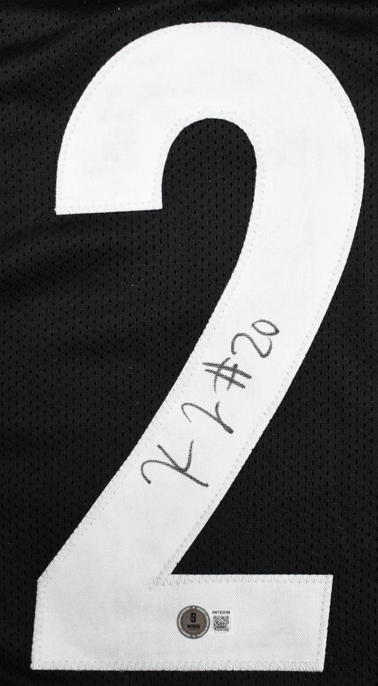 Kaleb Johnson Autographed Black Pro Style Jersey - Beckett W Hologram